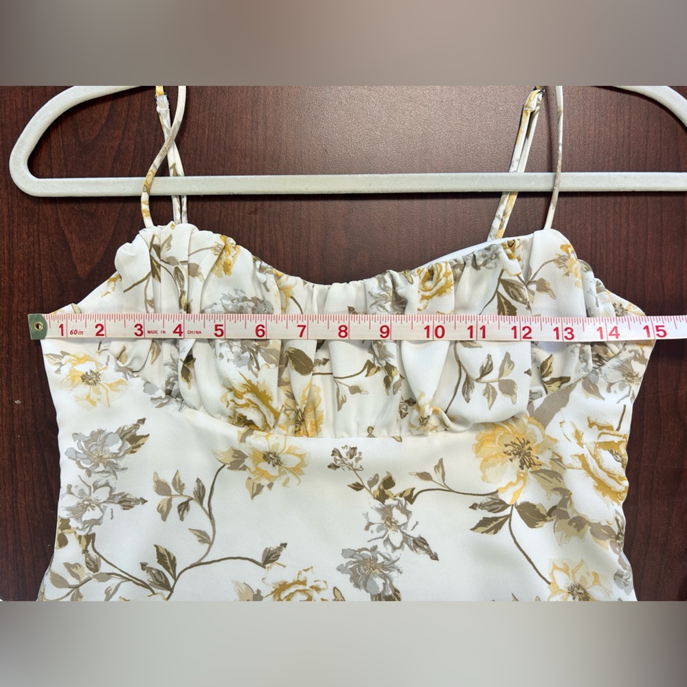 Urban Outfitters Floral Mini Dress - Cream and Gold - Picture 3 of 4